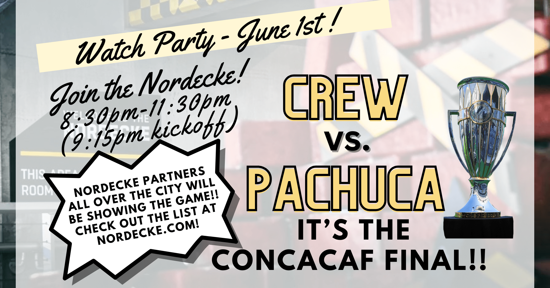 Watch Party – Columbus @ Pachuca (Concacaf Champions Cup Final) - Multiple Locations