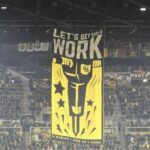 Crewsmas Tifo Featuring a Jackhammer with the words "Let's Get To Work"